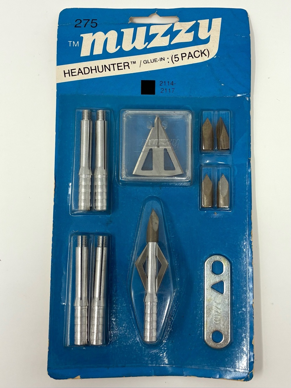 VTG 1984 Muzzy Headhunter #275 Glue-In Broadheads NOS 150 Grain 5 Pack Archery